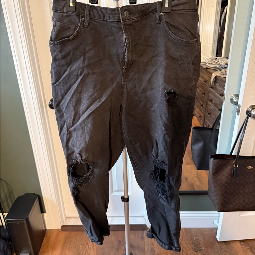 Wild Fable Black Distressed Straight Leg Jeans